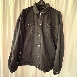 Women's Black Denim Jacket Cotton Blend 3X M mkoplow